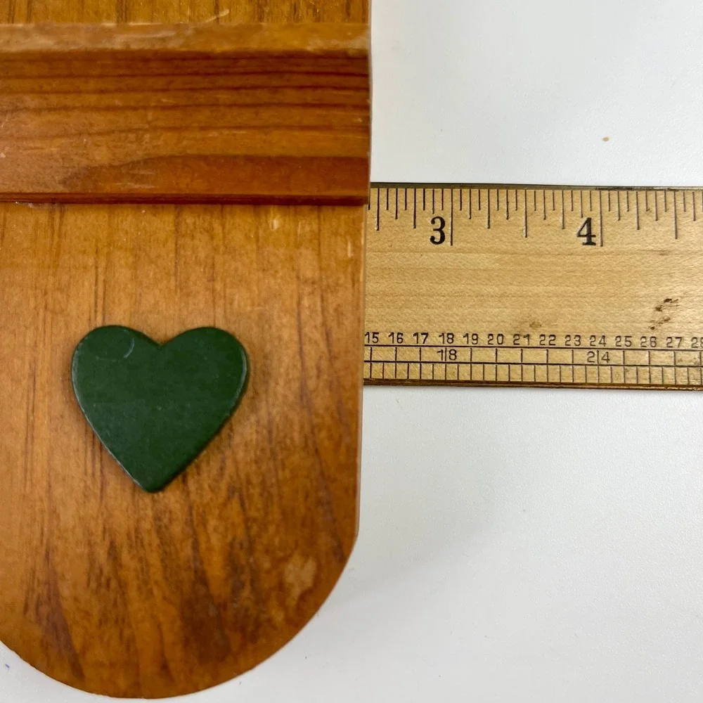 Vintage Primitive Wooden Heart Wall Rack 3 Tier Plate Card Holder Farmhouse 16in